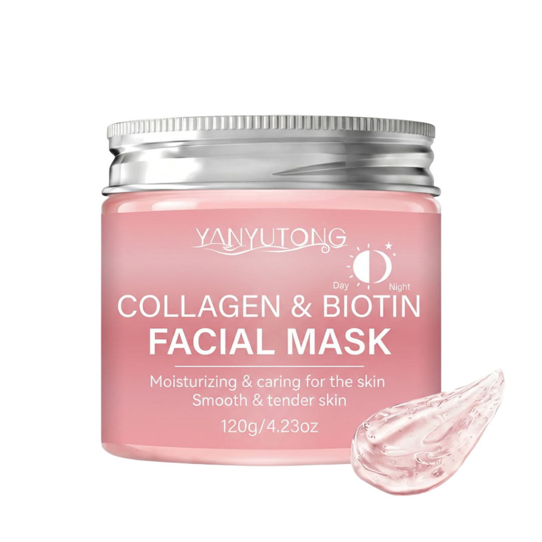 Masque Visage Collagène + Biotine – Anti-âge, Lissant, Eclat (Jour/Nuit)