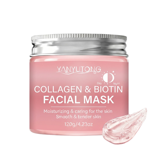 Masque Visage Collagène + Biotine – Anti-âge, Lissant, Eclat (Jour/Nuit)